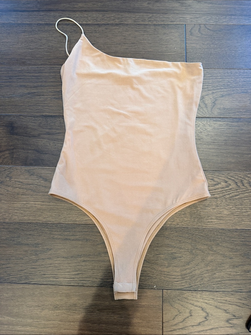 Fashion Nova Camel/Tan One Shoulder Bodysuit Small a C27-122